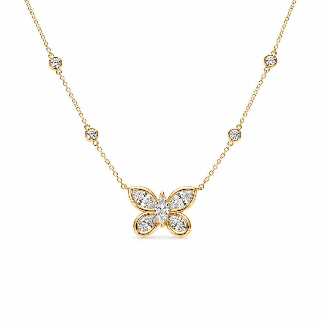 Celestial Butterfly Pendant Necklace — 925 Sterling Silver 5A CZ | Power8