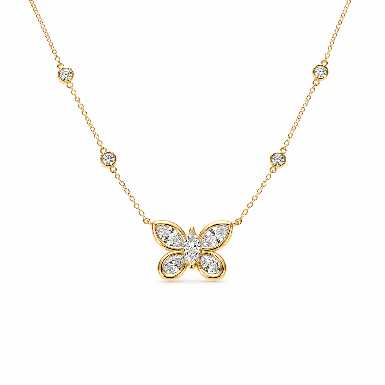 Celestial Butterfly Pendant Necklace — 925 Sterling Silver 5A CZ | Power8