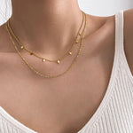 Celestial Star Double-Layer Pendant Necklace — Close-Up | Power8
