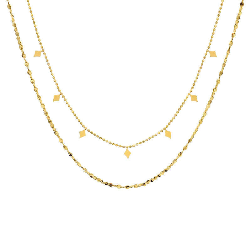 Celestial Star Double-Layer Pendant Necklace — Styled Shot | Power8