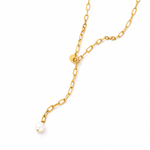 Pearl Lariat Necklace Close-Up | Power8