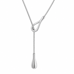 Sculptural Knot Y-Drop Lariat Necklace — Eternal Flow Style | Power8