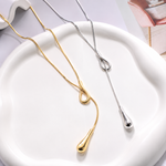 Sculptural Knot Y-Drop Lariat Necklace — Fluid Elegance | Power8
