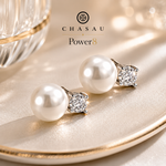 Pearl & CZ Stud Earrings — Styled Shot | Power8