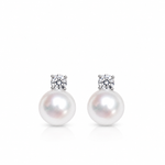 Pearl & CZ Stud Earrings — 925 Sterling Silver | Power8