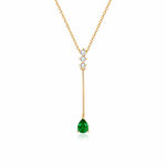 Emerald Drop Pendant Necklace — Green Gemstone Detail | Power8