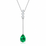 Emerald Drop Pendant Necklace — 925 Sterling Silver 18K Gold | Power8