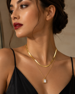 Liquid Gold Y-Drop Lariat Necklace — Layered Style | Power8