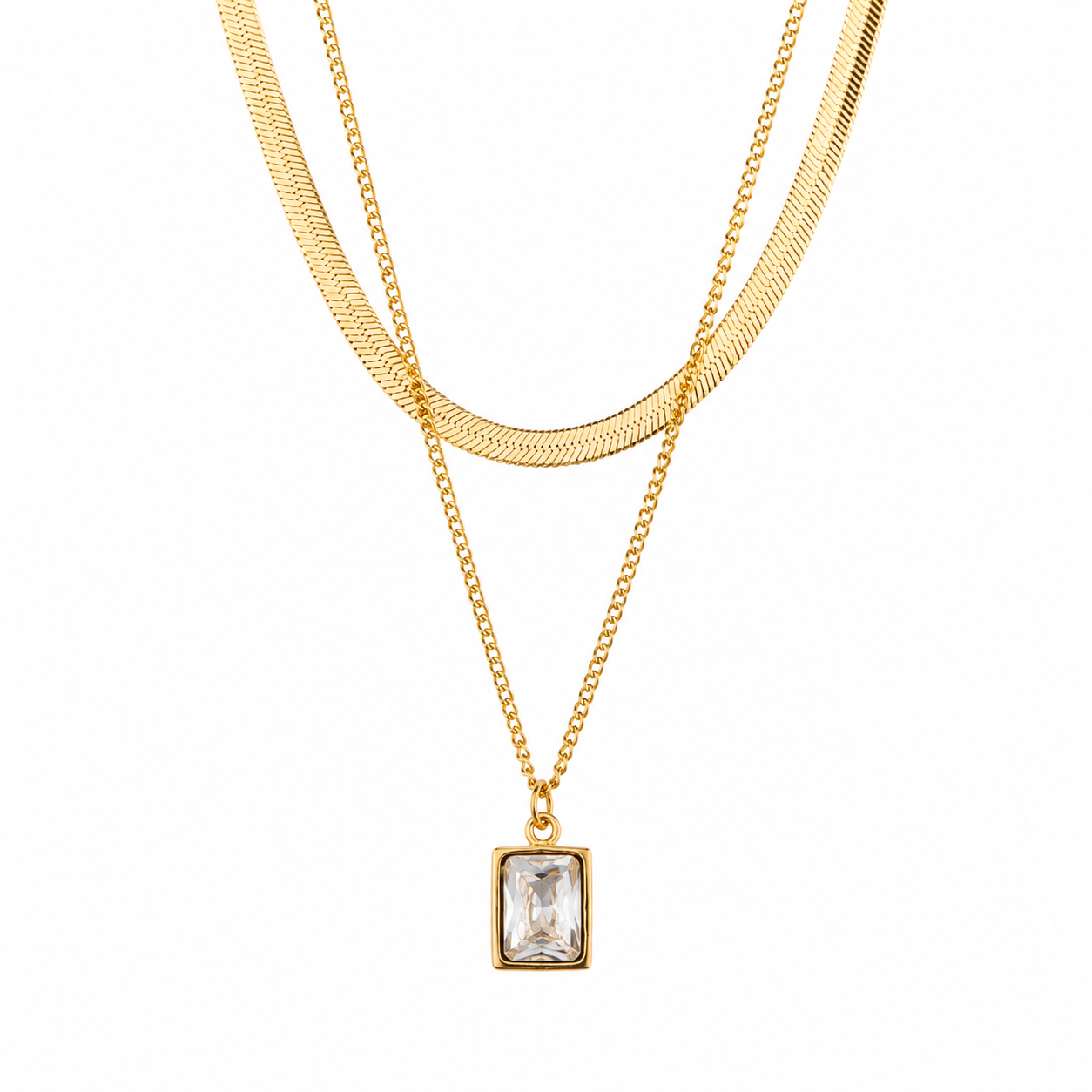 Liquid Gold Y-Drop Lariat Necklace — Luxe Gold Detail | Power8