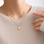 Celestial Star Double-Layer Pendant Necklace — Charm Detail | Power8