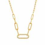 Oval Zirconia Pavé Pendant Necklace — Size Guide | Power8