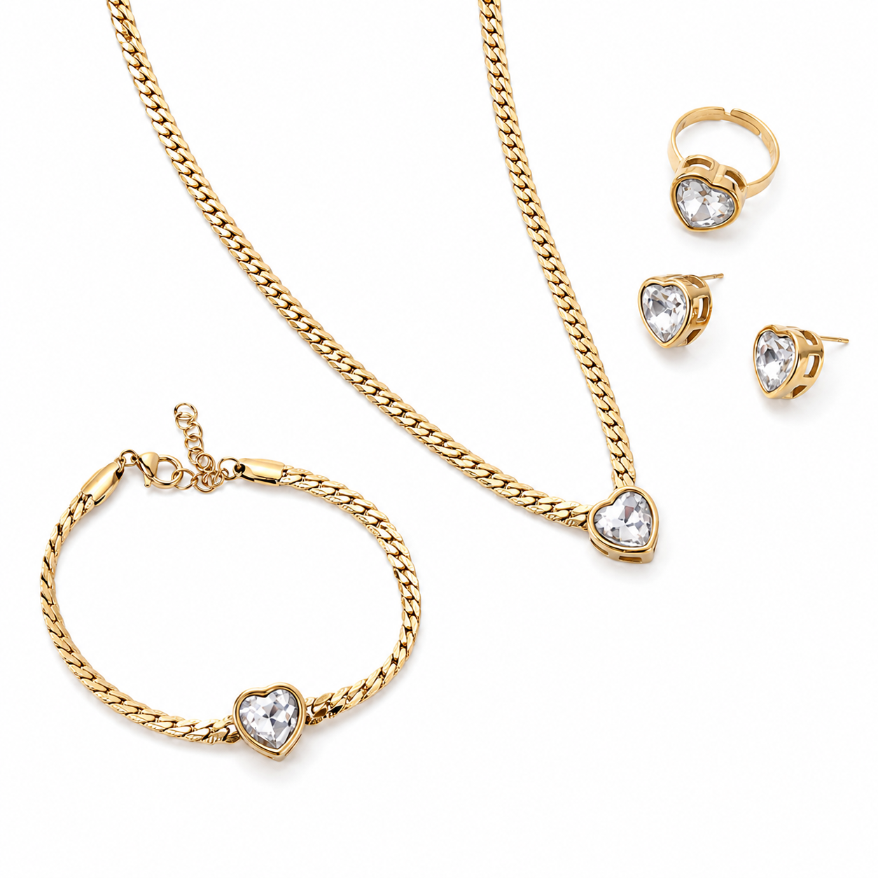 Golden Drop 4-Piece Jewelry Gift Set — 18K Gold Plated | Power8