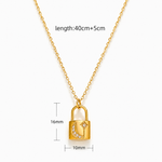 Moon & Star Padlock Pendant Necklace — Detail View | Power8