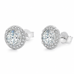 Moissanite Flower Cluster Stud Earrings — 1ct VVS GRA Certified | Power8