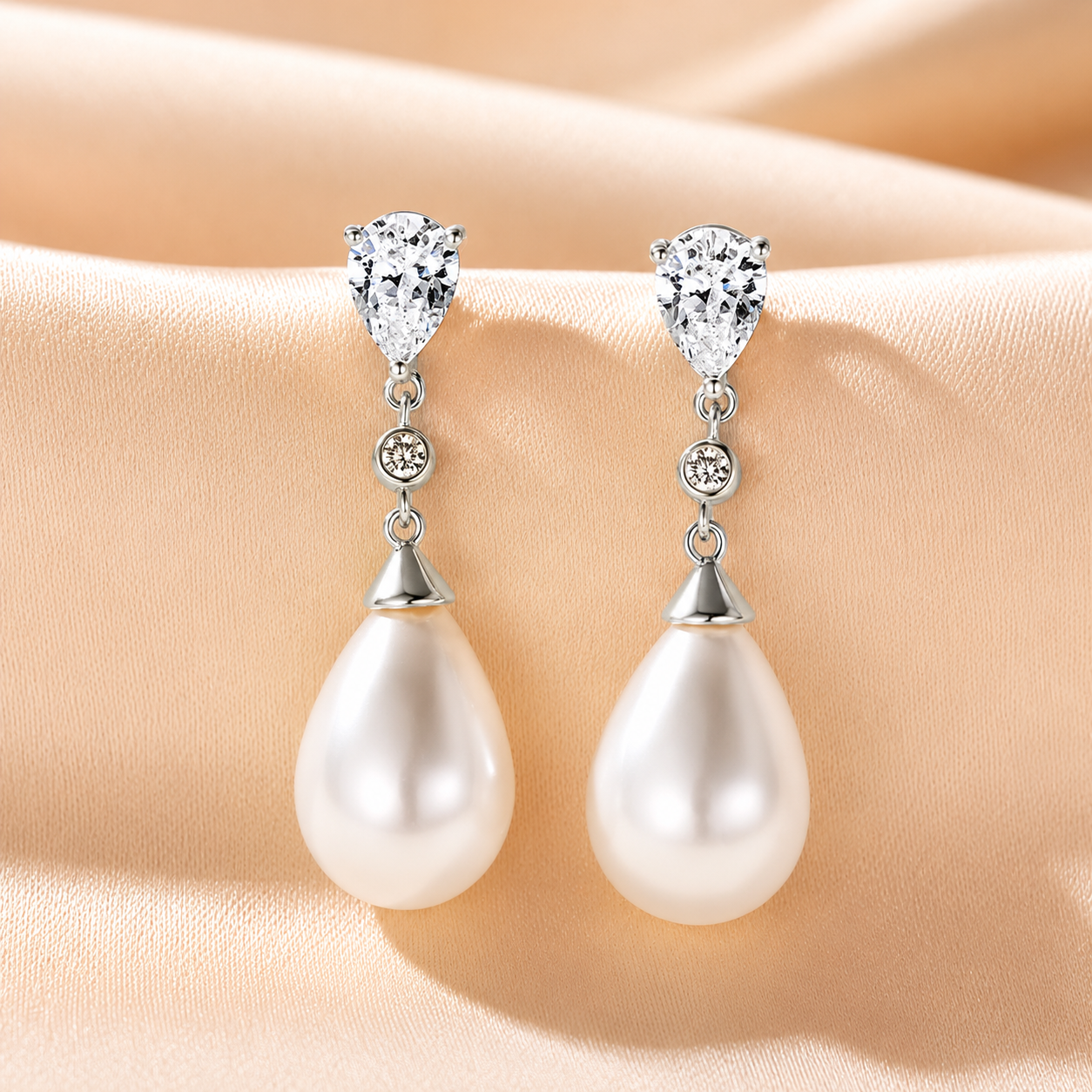 Teardrop Pearl & Zirconia Drop Earrings — Unboxing Experience | Power8