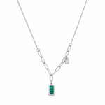Emerald Green Pendant Necklace — 18K Gold Plated Waterproof | Power8