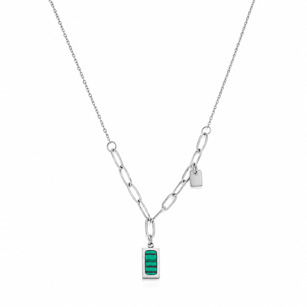 Emerald Green Pendant Necklace — 18K Gold Plated Waterproof | Power8