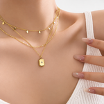 Celestial Star Double-Layer Pendant Necklace — Minimalist Layered Style | Power8