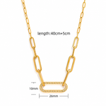Oval Zirconia Pavé Pendant Necklace — Length Guide | Power8