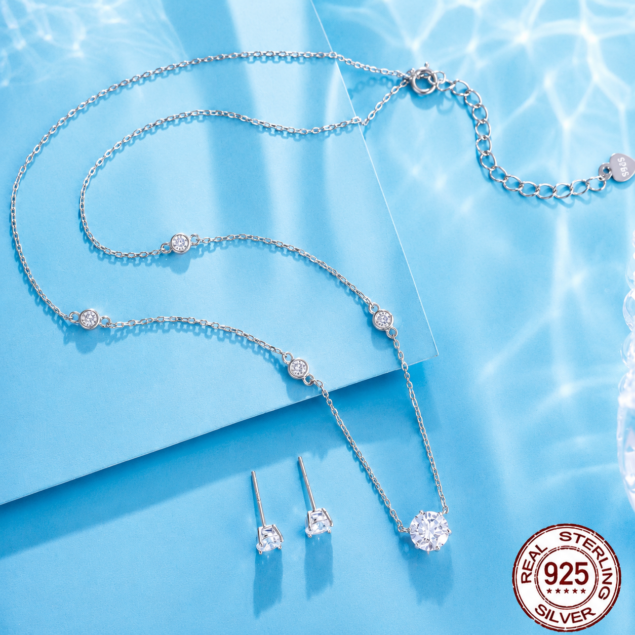 Crystal Zirconia Necklace & Earrings Gift Set — Radiance Shot | Power8