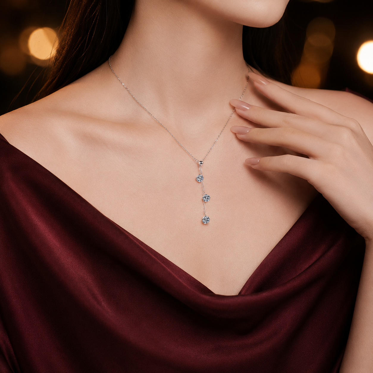 VVS Moissanite Pendant Necklace — Cubic Zirconia Drop | Power8