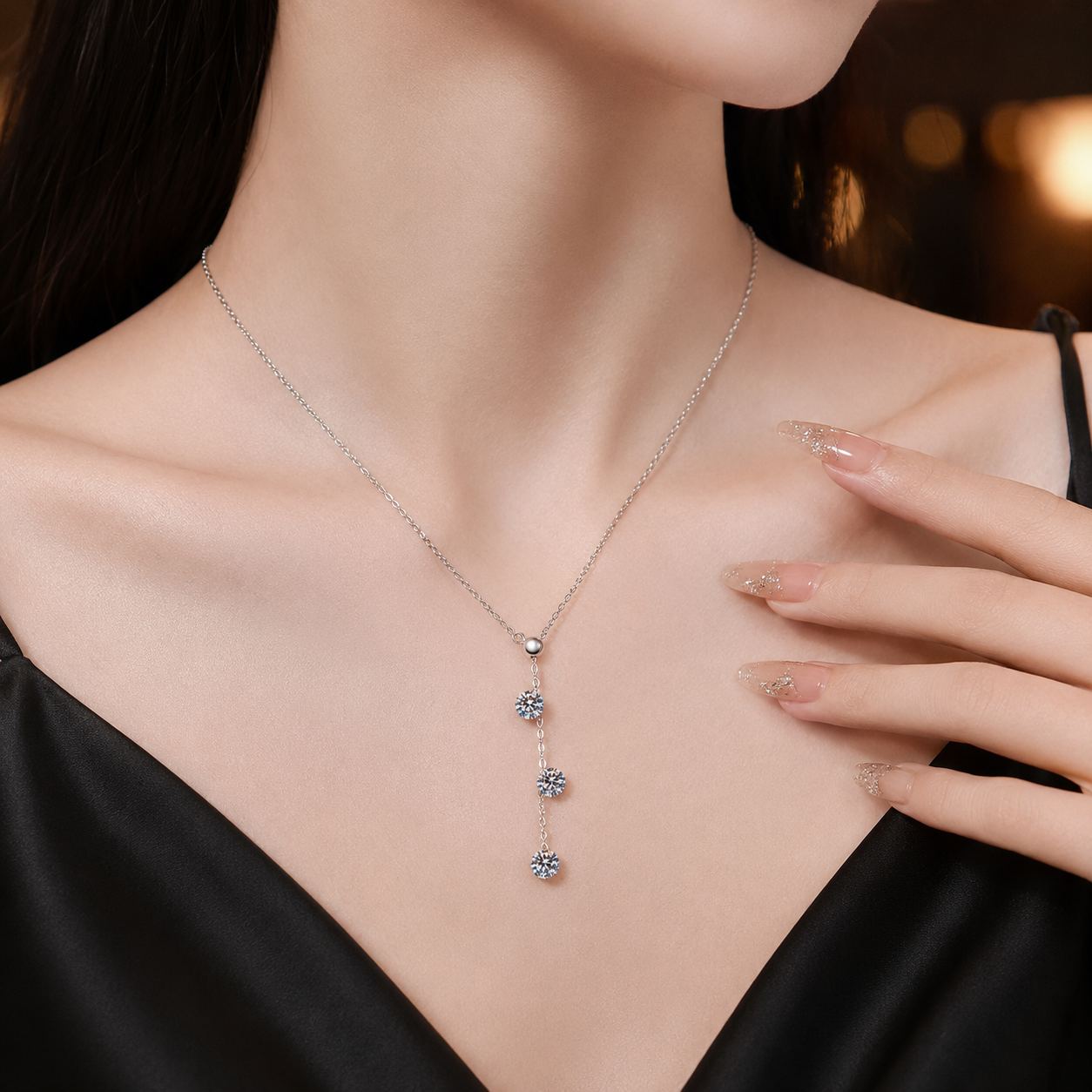 VVS Moissanite Pendant Necklace — Premium Photoshoot | Power8