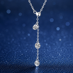 VVS Moissanite Pendant Necklace — Three-Stone Dangle | Power8