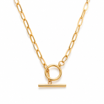 Gold Paperclip Toggle Necklace — 18K Plated Minimalist Chain | Power8