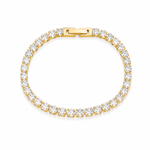 Luxury Crystal Tennis Bracelet — 18K Gold Plated Waterproof | Power8